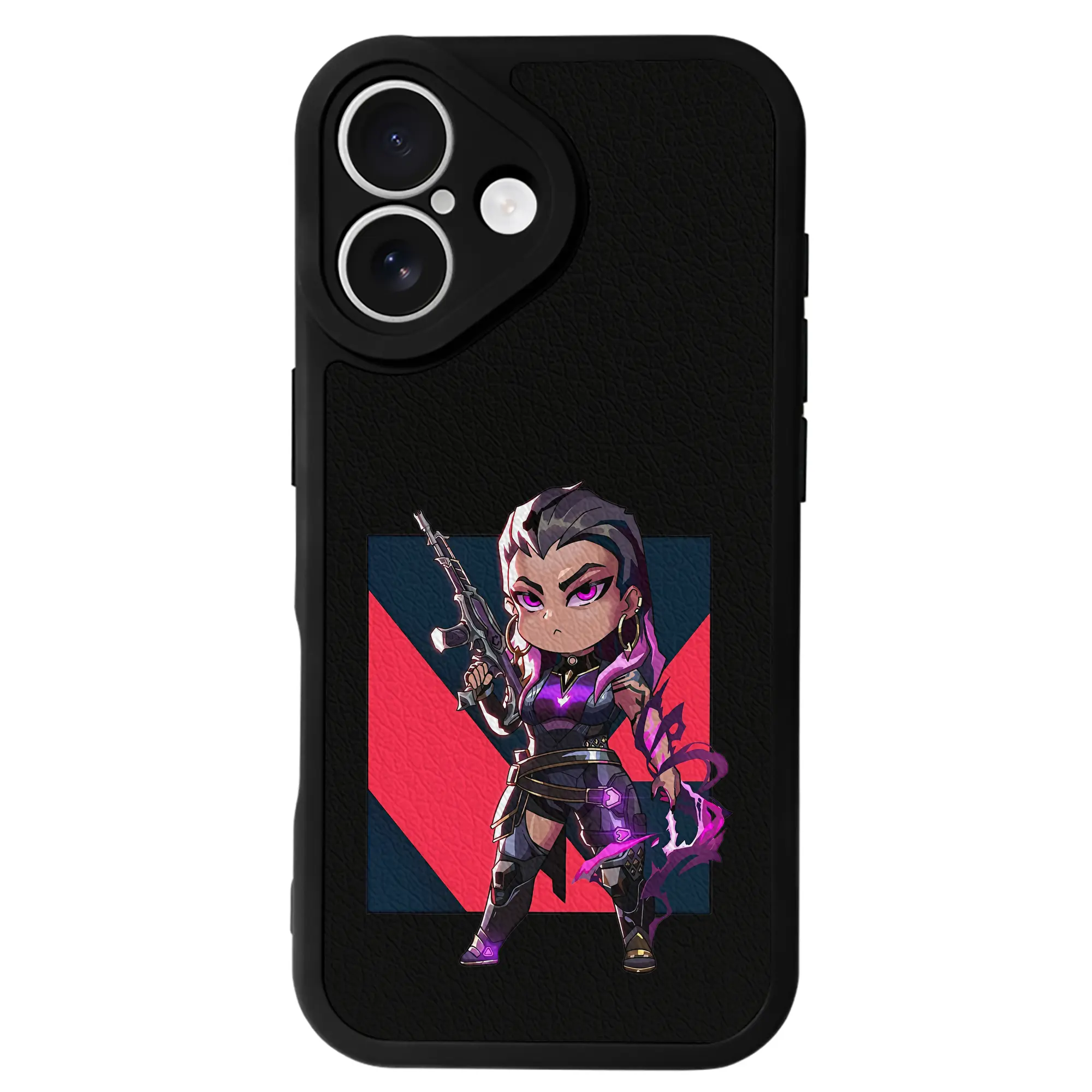 VALORANT グッズ,レイナ - IPhone 16シリーズ対応 ・ シリコンスマホケース ・ レザー調 ・ 高精度フィット ・ 耐衝撃 ・ ワイヤレス充電対応 ・ 精密カット